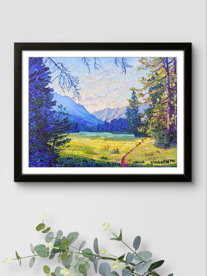 Trek Through Golden Meadows Print