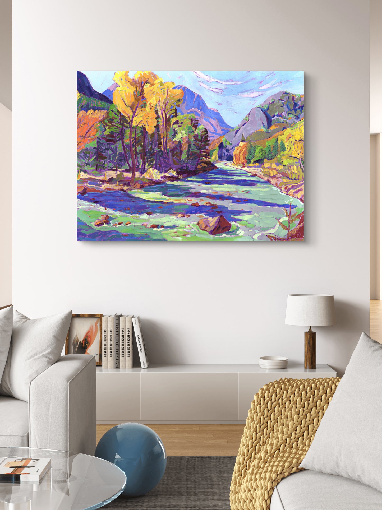 River Aspens Archival Canvas Print