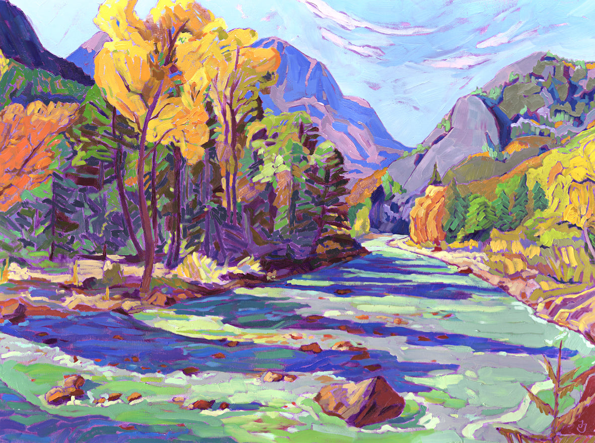 River Aspens Archival Canvas Print