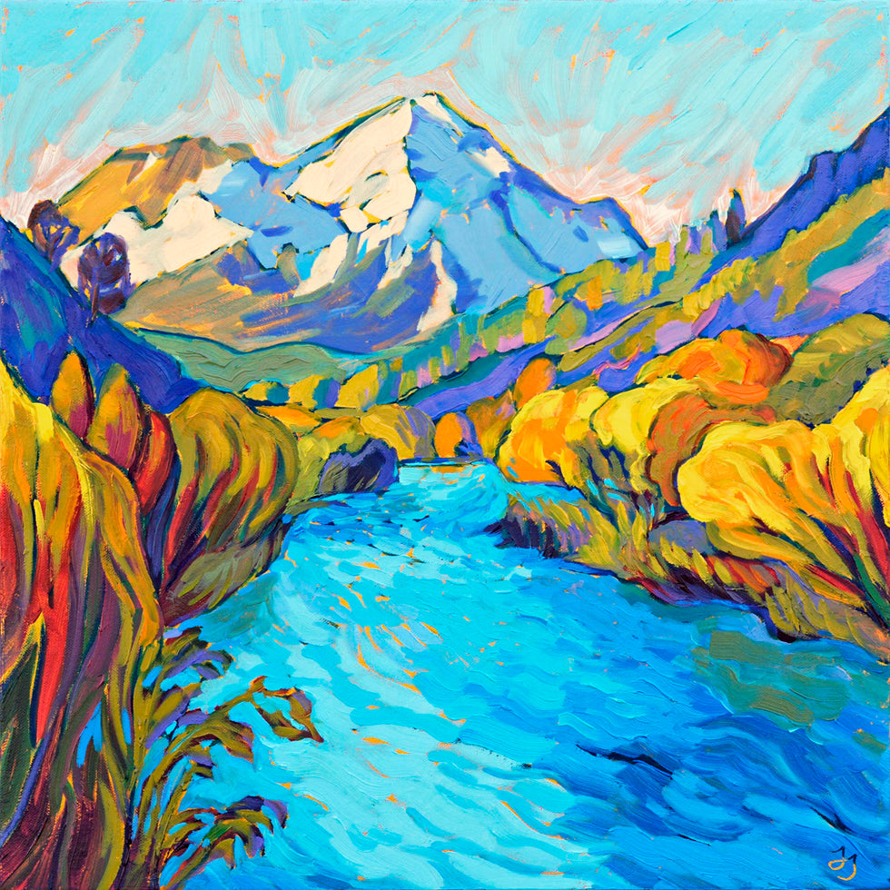 River Mountain Archival Canvas Print