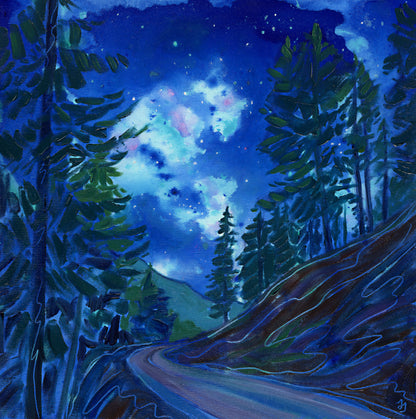 Starlit Road Archival Canvas Print