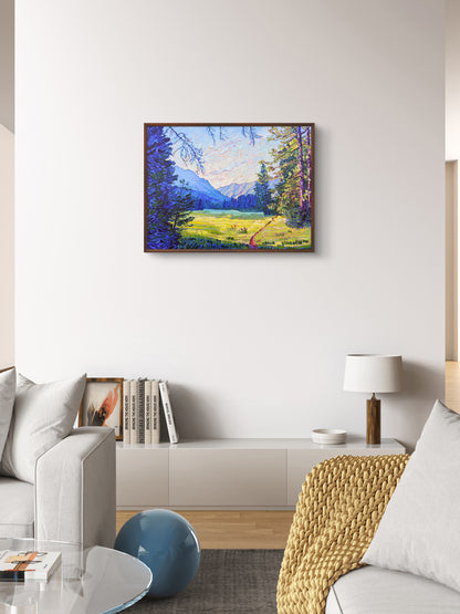 Trek Through Golden Meadows Archival Canvas Print